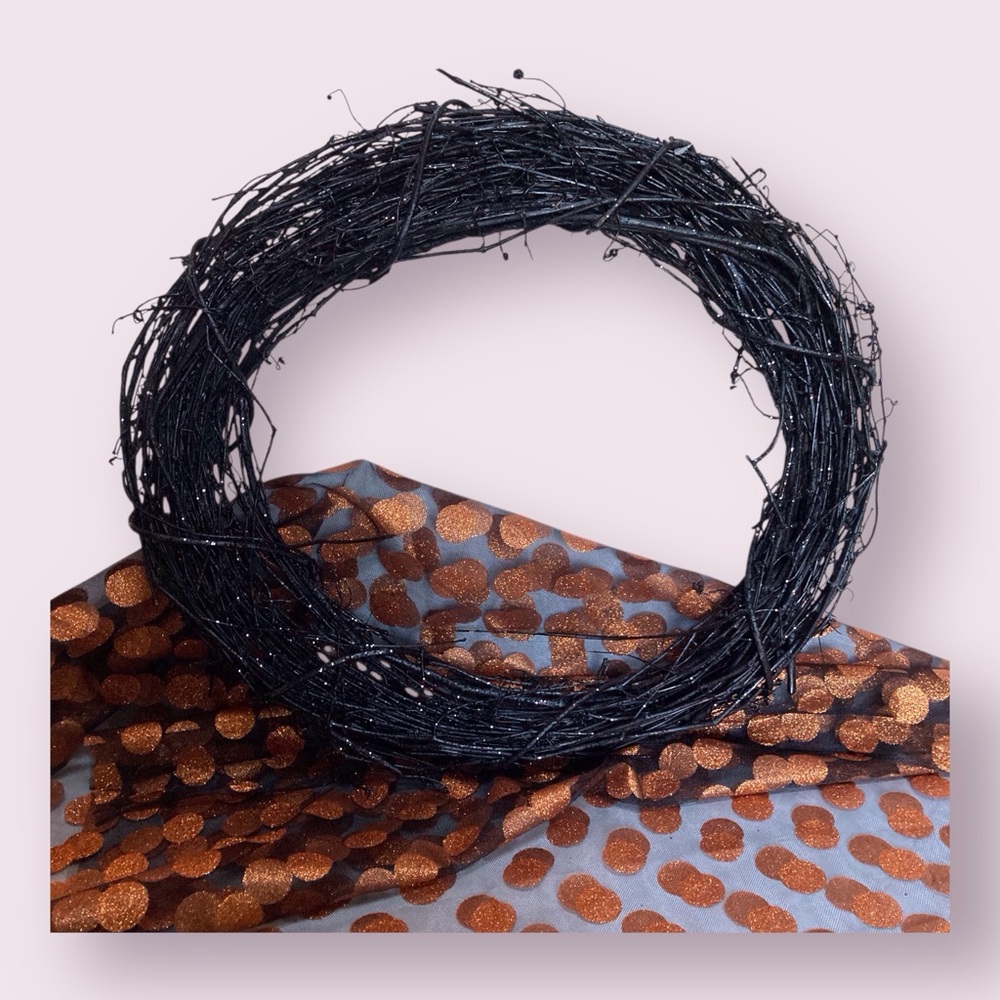 Halloween Black Sparkly Wreath New